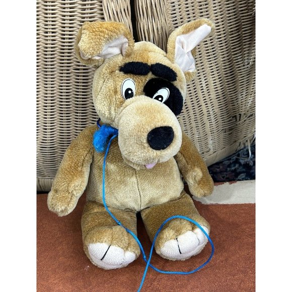 plush brown dog with black eye New Concepts Hong Kong scrappy Vintage - Picture 1 of 11